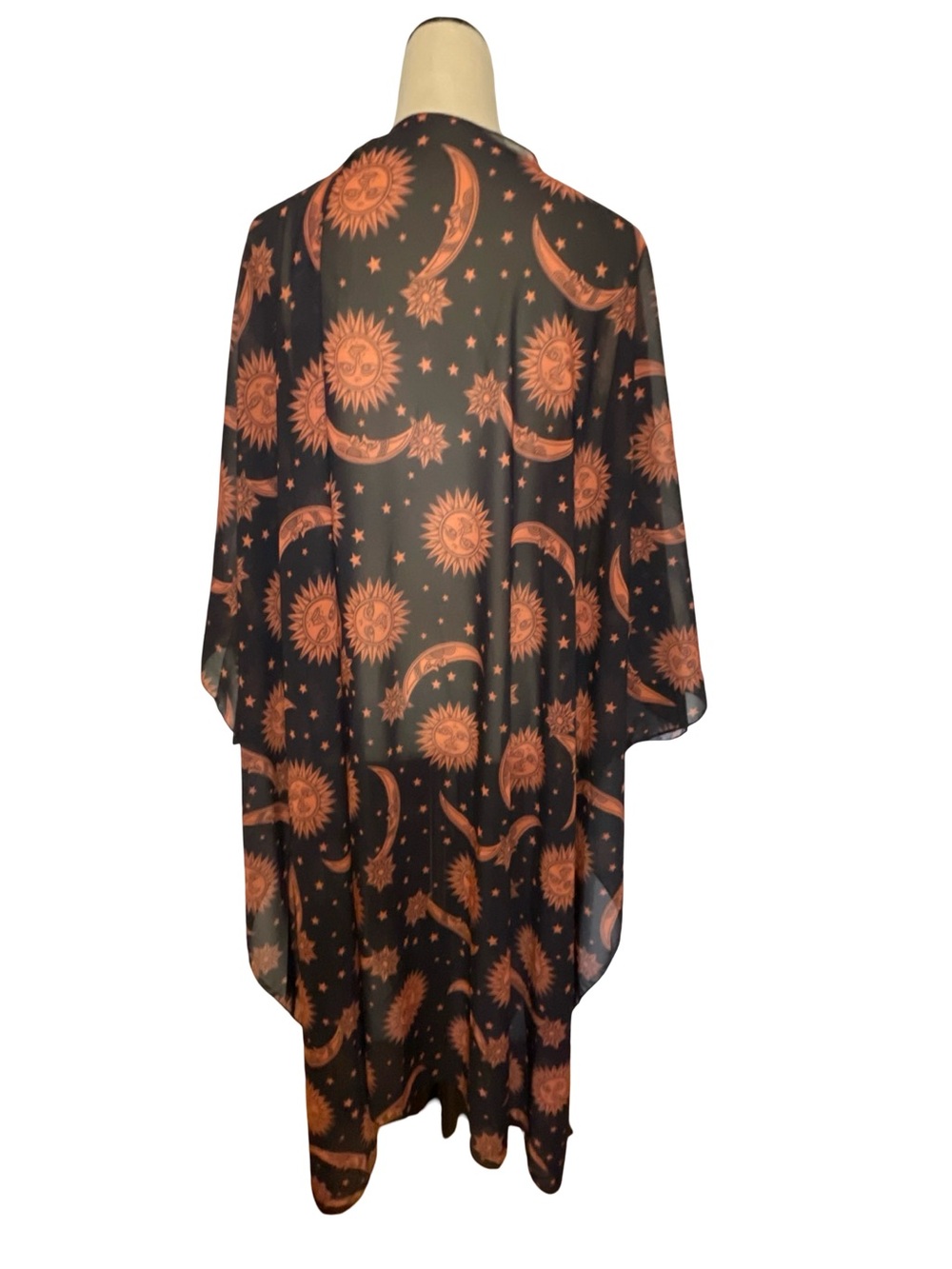 Sun & Moon Celestial Kimono - Black and Rust/unbranded - Picture 3 of 4